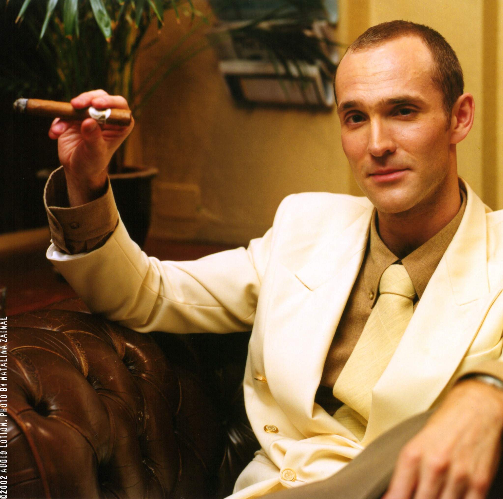 Portrait of a musician in a light jacket